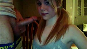 girlfriend with pigtails sucks cock and gets facial on ultrafappers