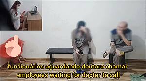 Doctor Gives Cum On Ass Exam To Employees At Office