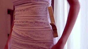 exploring teen's tight twat with deep thrusts. mature stud bends her over for hardcore action.