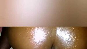 Ebony amateur gives hand job then doggystyle fuck!