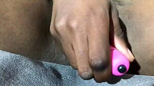 Ebony Babe's First Vibrator