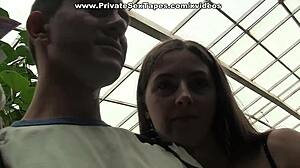 Brunette Strips in Stockings Before Intense Anal Fucking