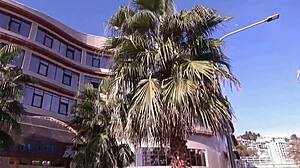 Blonde Milf Flashes Nylon Boobs in Public Outdoors