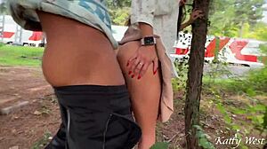 risky outdoor activity on the tracks, got spotted but kept going