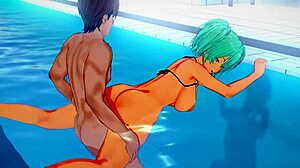 Housen Ryofu engages in wild pool sex with big tits exposed!