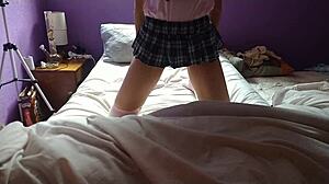 Horny Young Latina Brunette Takes Anal! Petite Amateur Homemade Sex!