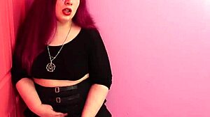 Goth Transsexual Shoots Big Load in POV Scene