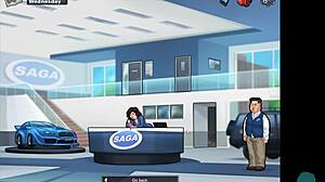 Hot brunette teen in summertime saga blows monster cock 😈