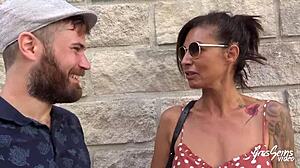 Charlotte, a 40-year-old French milf, craves sex in lingerie, showcasing her big tits