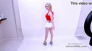 new teen girl nervous at her first usa casting interview