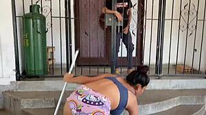 my horny latina teen cousin begged me to cum all over her big boobs and ass