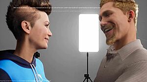 Deepthroat sloppy blowjob in 3d anime hentai game with gagging tits