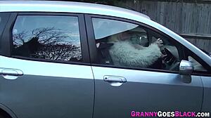 Horny granny sucks cock and gets fucked hard by interracial pornstar