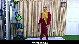 arab teen wife cheats with trainer in hijab