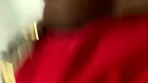 Big booty ebony woman poses confidently