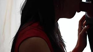 Hot Wife Deepthroats Friend's Monster Cock in Red Dress