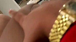 Big booty ebony woman poses confidently