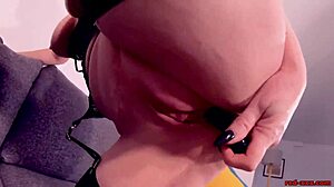 Red XXX Enjoys Toy Play in Her Shaved Pussy