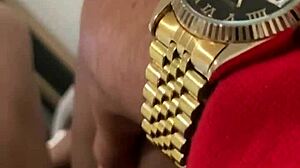 Big booty ebony woman poses confidently