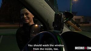 The Slutty Window Cleaner Feels Intense Pleasure While Deepthroating And Getting Bent Over In Doggystyle.