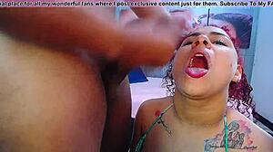 deepthroat that huge cock and swallow all the semen