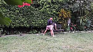 Fucking Hot Mature Pussy In The Garden! So Horny!