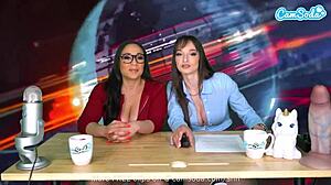 Lesbian Milfs Ride Sybian To Orgasm On Webcam!