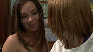 Cute Lesbian Babes Finger Each Other Intensely