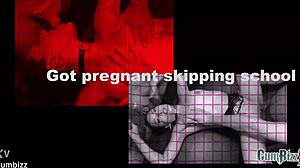 Petite teen riding in classroom bukkake