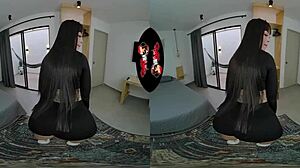 big ass latina shows off tattoo in first vr porn scene