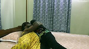 Young indian bhabhi with big boobs and ass cheats on husband, secretly fingering and sucking during hardcore masturbation with college friend.