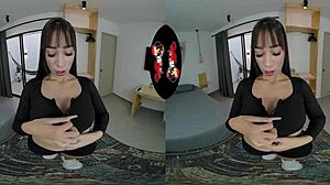 big ass latina shows off tattoo in first vr porn scene