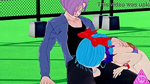 Koikatsu Uncensored: Trunks and Bulma Engage in Blowjob, Handjob, and Cumshot