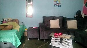 Unsatisfied thief provides an intense massage session.