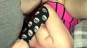 my fantasy girl gives me an amazing blowjob in our homemade video, sucking deep and swallowing