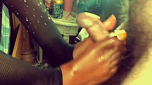 ebony betty bangkok teases with asian footjob in stockings