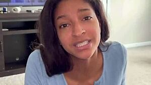 sexy ebony babe begs for facial in pov