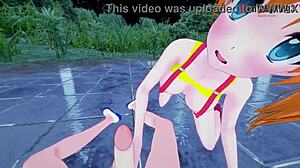 Misty says, 'Suck my big tits while I blow you in POV'