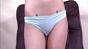 Wet Panties on Skinny Teen Babe