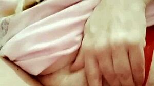 latina in lingerie masturbates while assfucking black cock