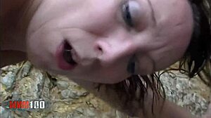 French amateur slut takes anal on the beach.