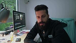 Andrea guides cristian in webcam masturbation