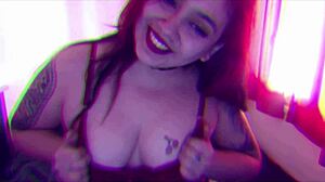 Nina Strange dances seductively in lingerie, showing off her big ass.