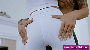 blonde slutty girl seduces her personal trainer and lick her holes - april olsen summer vixen