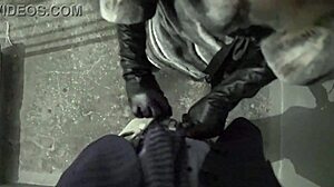 Horny Street Hooker Fucked in Fur Coat