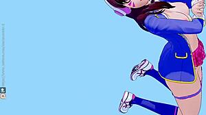 Hot Damn! D.Va Mastering Naughty Skills in Study Room!