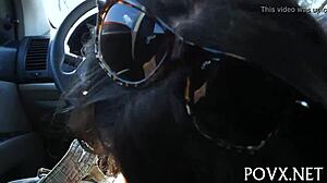 Sadine Godiva Sucks Cock in Rough POV