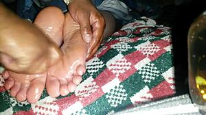 Rubbing My Cock Until I Explode On Ex Gf's Oily Soles