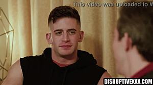 Athletic jock surprises his weird straight neighbor with intense anal banging