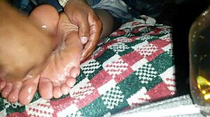 Rubbing My Cock Until I Explode On Ex Gf's Oily Soles